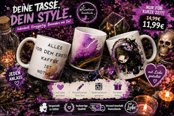Keramiktasse " Alles vor dem ersten Kaffee ist Notwehr "