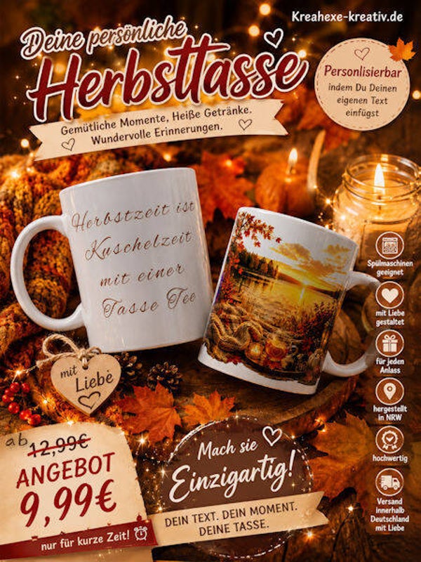 Keramiktasse " Herbstzeit "