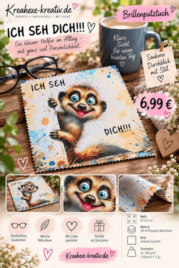 Brillenputztuch " Ich seh Dich "