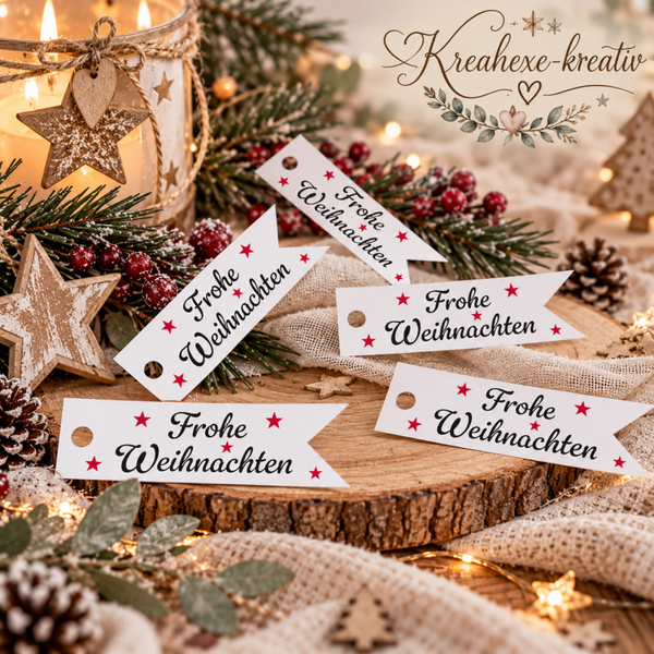 Geschenkanhänger „Frohe Weihnachten“ – Weihnachtsanhänger aus Papier