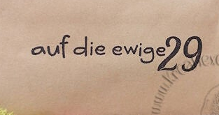 Stempel  "auf die ewige 29"