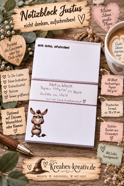 Notizblock  "Justus" Personalisierbar