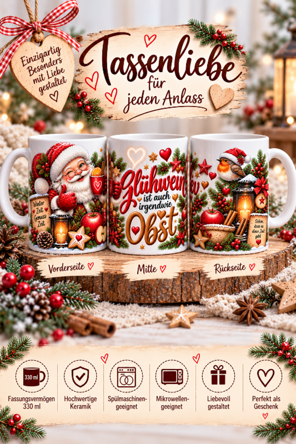 Weihnachtstasse „Glühwein ist auch irgendwie Obst“