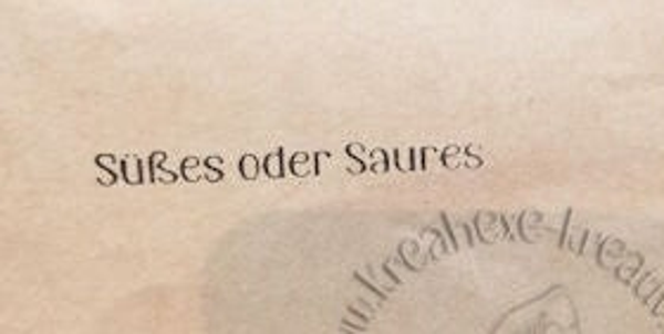 Stempelgummi  "Süßes oder Saures"