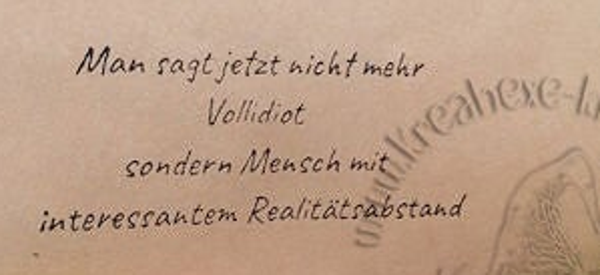 Stempel  "Man sagt jetzt nicht mehr... "