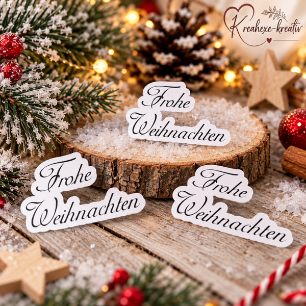 Stanzteil „Frohe Weihnachten“ – Eleganter Schriftzug für Deine Weihnachtskarten
