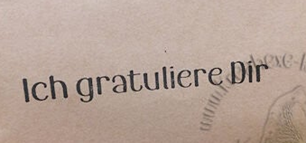 Stempel  "Ich gratuliere Dir"