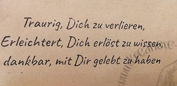 Stempel  "Traurig, Dich zu verlieren..."