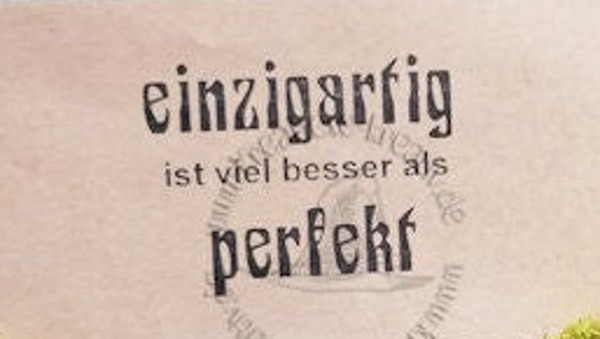 Stempelgummi  " einzigartig ist viel besser ..."