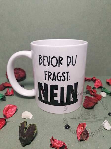 Keramiktasse mit Spruch "Personalisierbar"