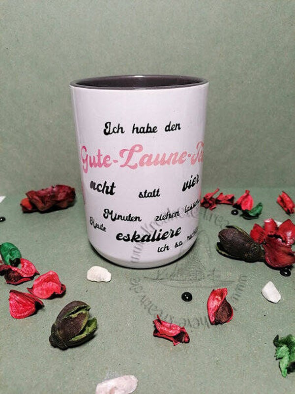 Keramiktasse " Gute Laune Tee"