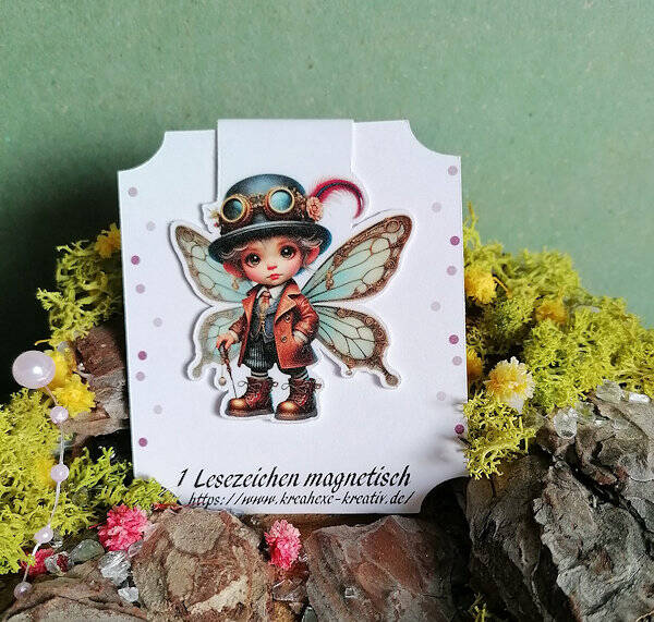 "Winniefried"  Steamelfen Lesezeichen magnetisch