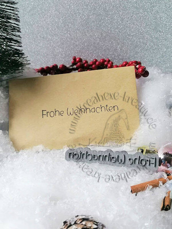 Stempelgummi  " Frohe Weihnachten "