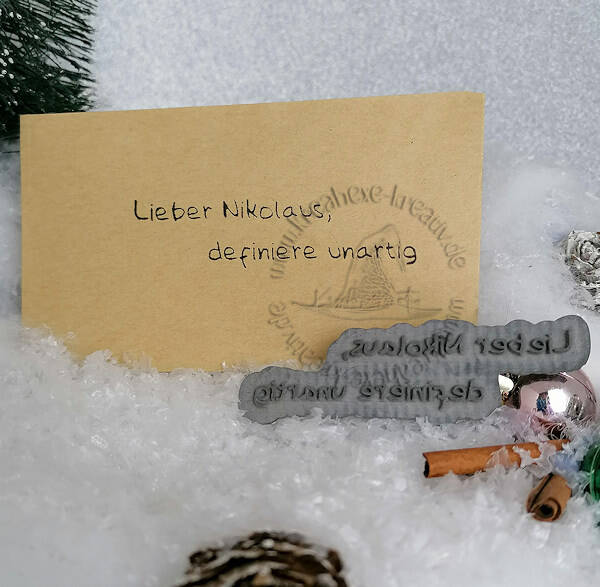 Stempel  " Lieber Nikolaus, ... "