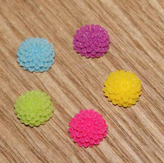cœur de fleur résine multi color
