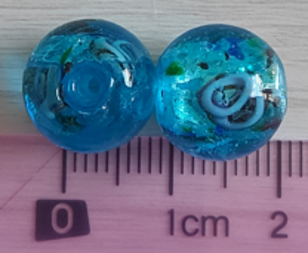 Bleu Transparente avec fleurs
