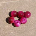 perle œil de tigre fushia Ø 6