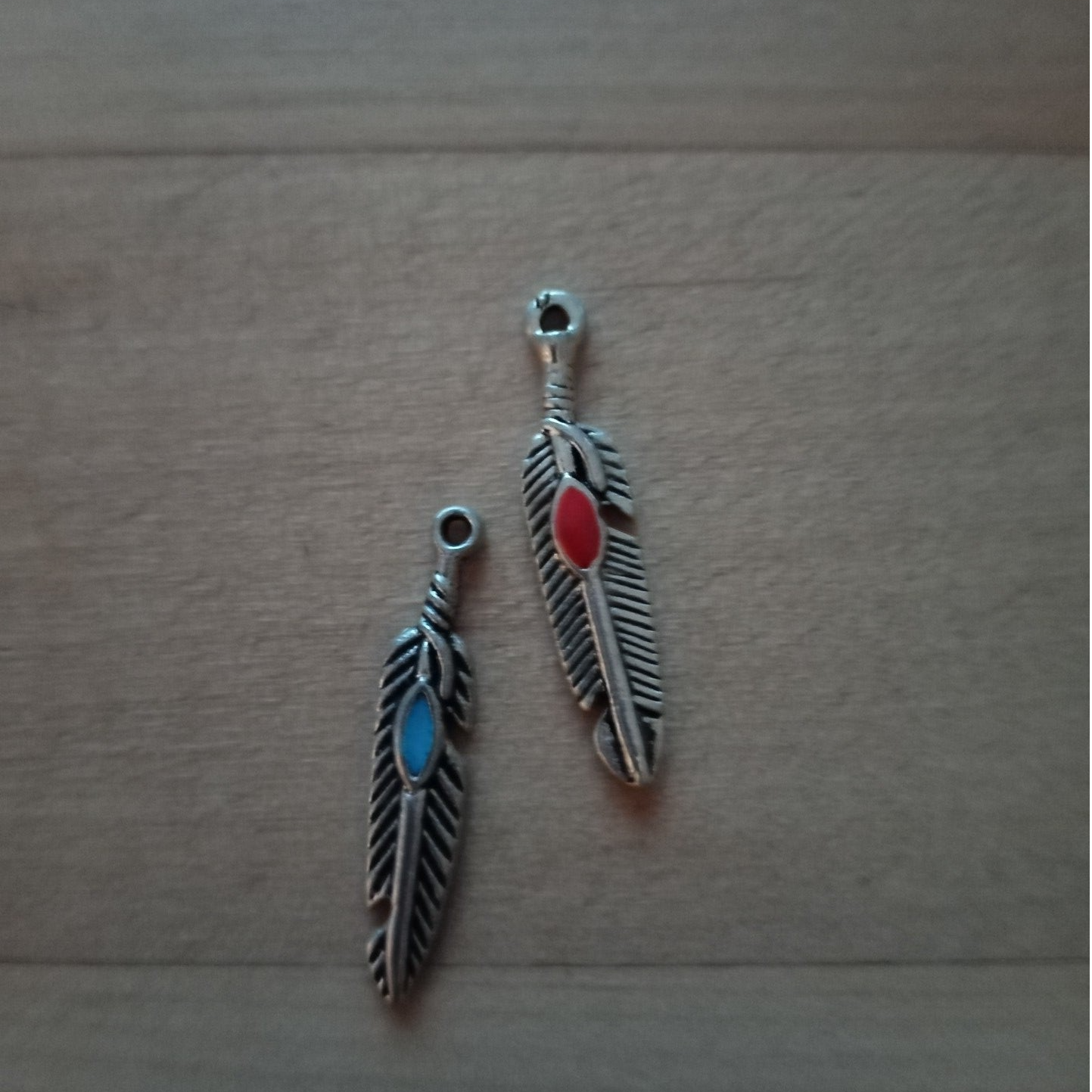 plume rouge et bleu