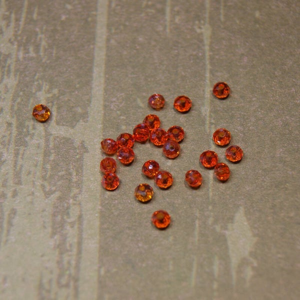 perle cristal ORANGE FONCÉ 3,5x4