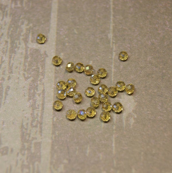 perle cristal JAUNE 3,5x4