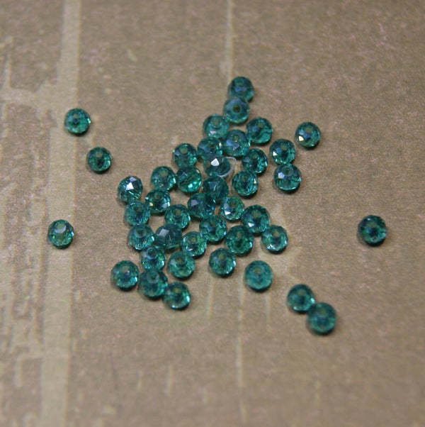 perle cristal BLEU GRIS 3,5x4