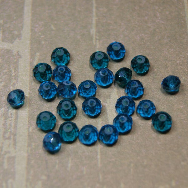 Perle cristal TURQUOISE 6x4
