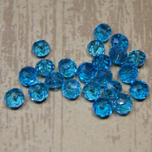 perle cristal TURQUOISE 8x6