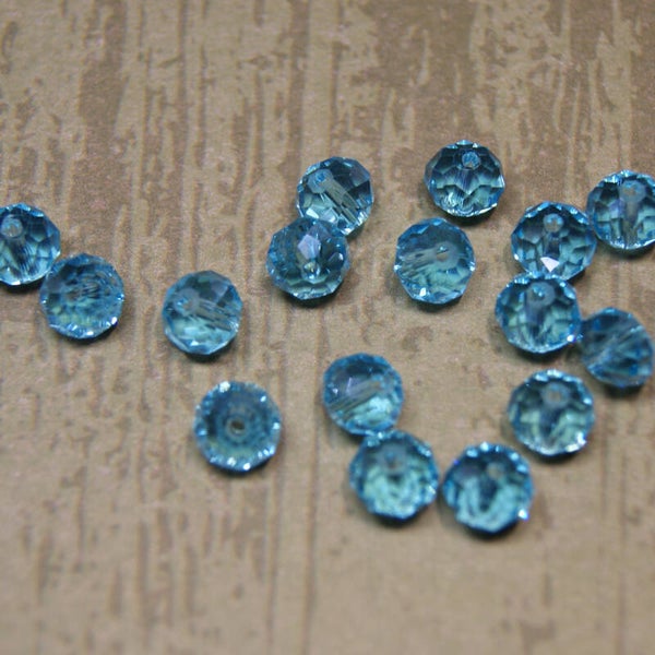 perle cristal BLEU CIEL 8x6