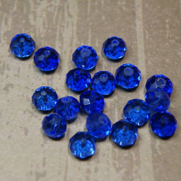 perle cristal BLEU FONCÉ 8x6