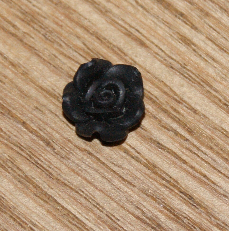 fleur fimo rose noire