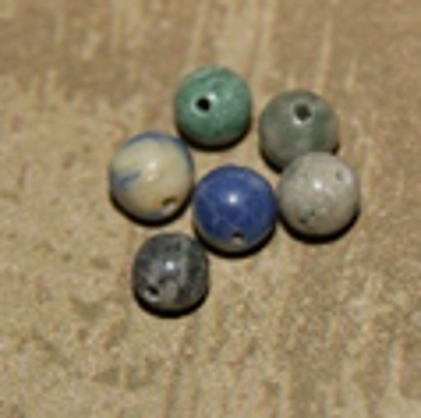 perle lapis lazulli vert moucheté Ø6