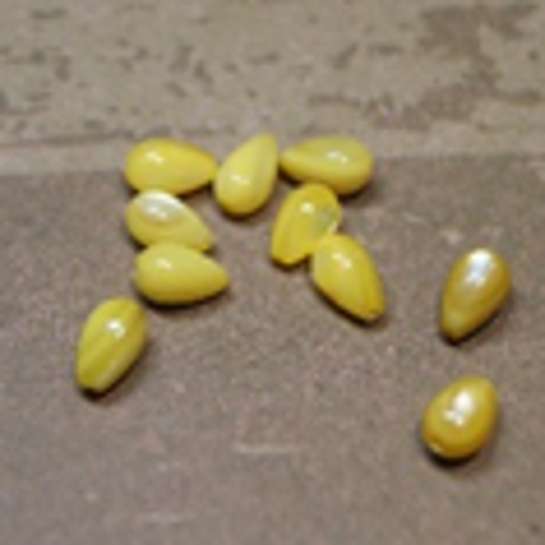 perle nacre goutte JAUNE 8x5
