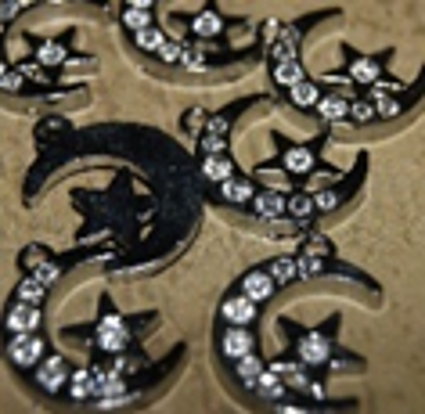 lune étoile strass12x15