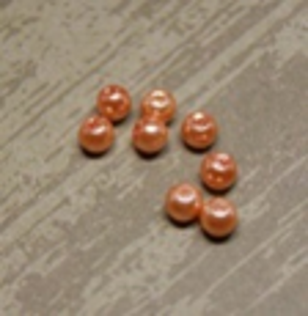 " perle nacrée  " ORANGE  VIF Ø 6 mm