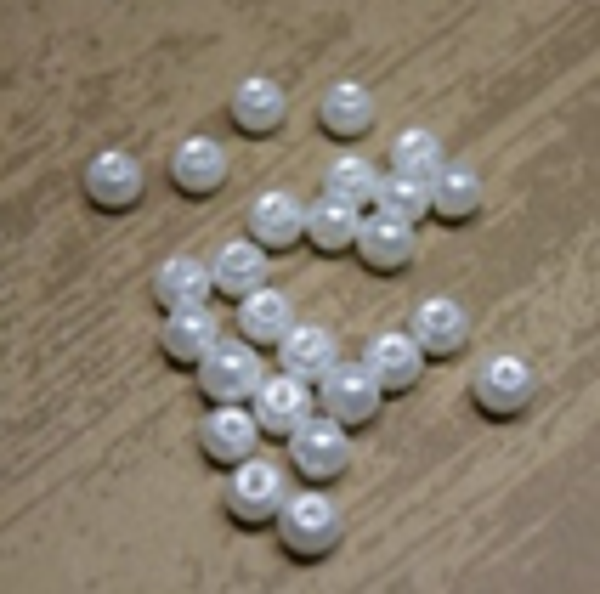 " perle nacrée " BLANC Ø 6 mm