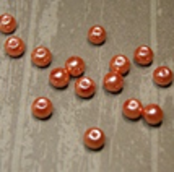 " perle nacrée " ORANGE CLAIR Ø 8 mm