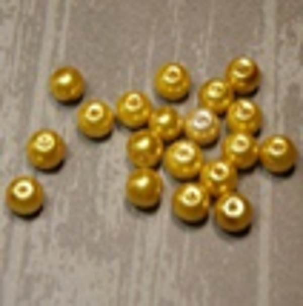 " perle nacrée " JAUNE FONCÉ Ø 8 mm