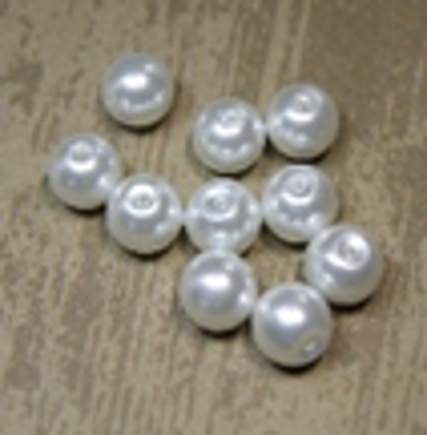 " perle nacrée " BLANC Ø 12