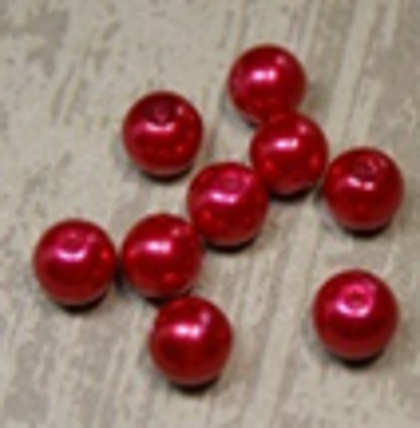 " perle nacrée " ROUGE Ø 10