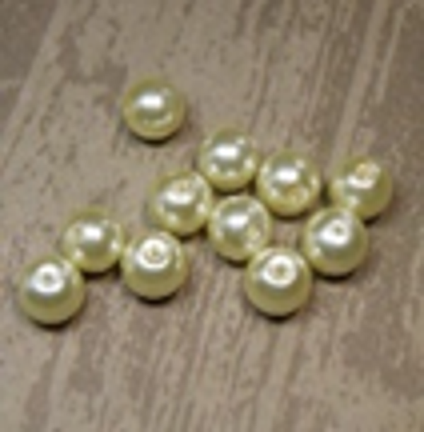 Perle verre nacrée JAUNE CLAIR