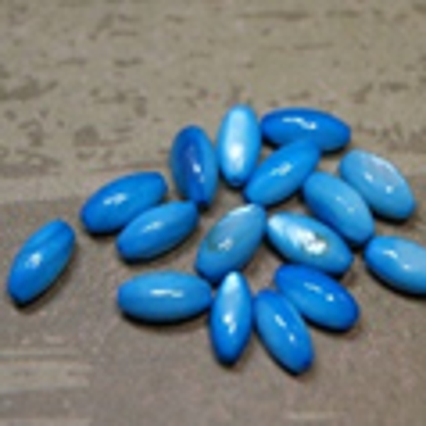 perle nacre goutte BLEU 10x5