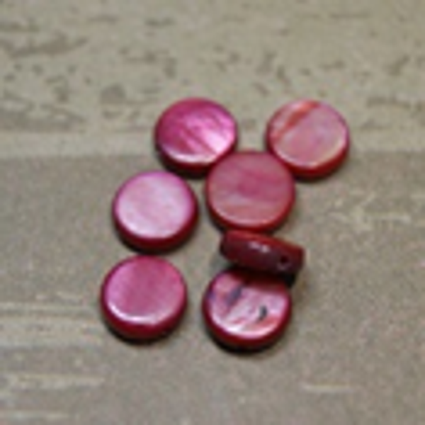 perle en nacre rondelle ROUGE Ø8