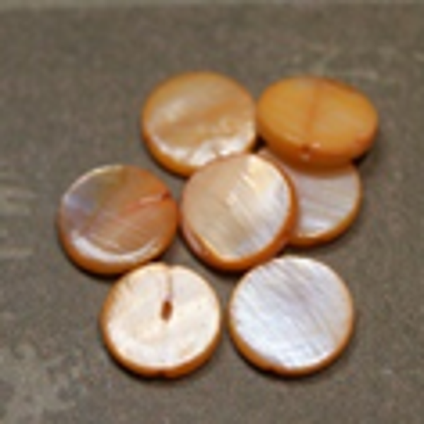 perle en nacre rondelle ORANGE Ø10