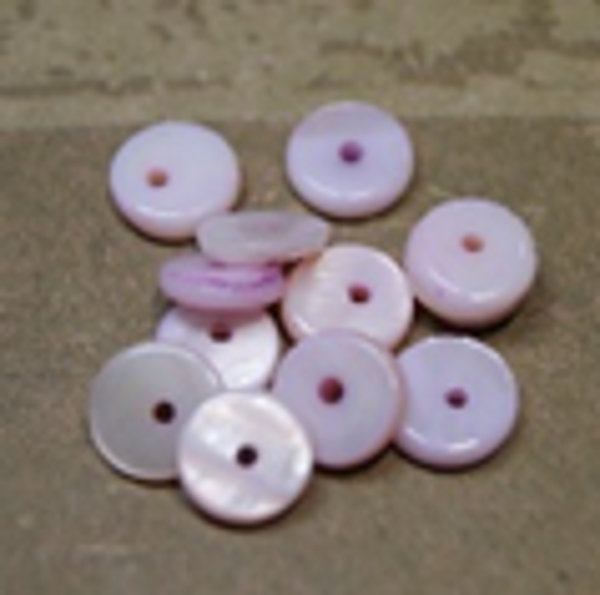 perle en nacre rondelle MAUVE Ø9