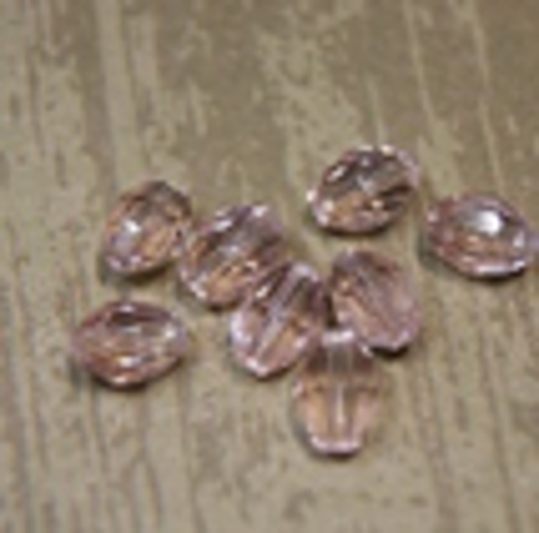 perle cristal ROSE PÂLE ovale