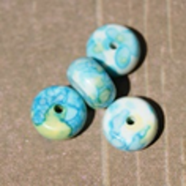 perle jade BLEU clair JAUNE 10x5