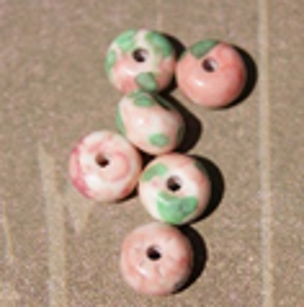 perle jade ROSE VERT 8x15