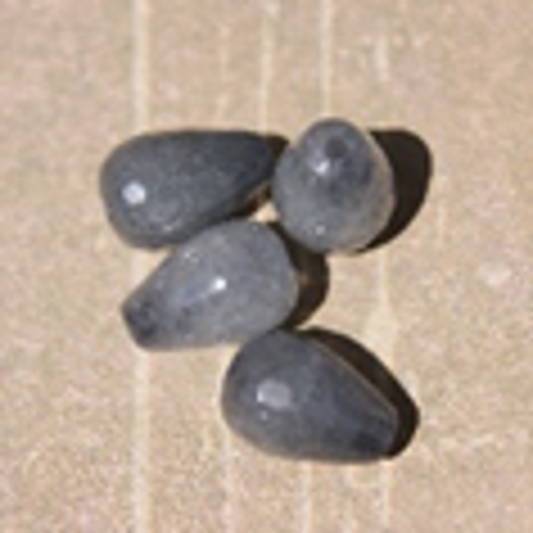 perle jade GRIS "FACETÉ  " 12x8