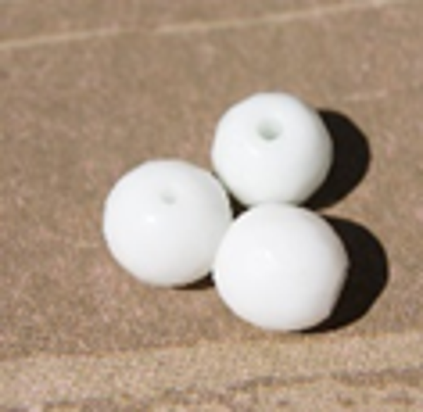 perle jade blanc facette Ø10