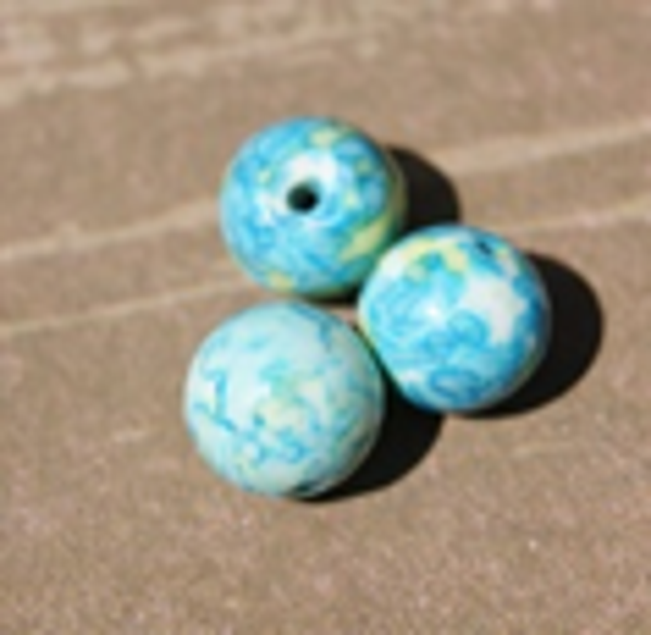perle jade turquoise/bleu/vert Ø10